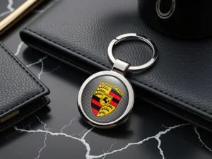 Porsche Porte-clés Personnalisé Photo Bombée Unique